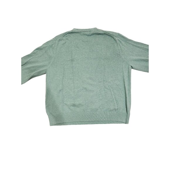Lands' End Men's L V-Neck Sweater 100% Supima Cotton Green NormCore GrandpaCore - Picture 2 of 4